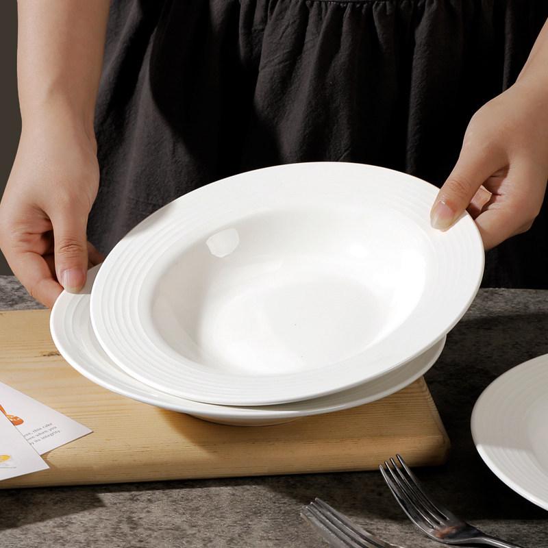 2024 Nordic Weiße Keramik-Suppenteller - Schlichtes Strohhut-Design