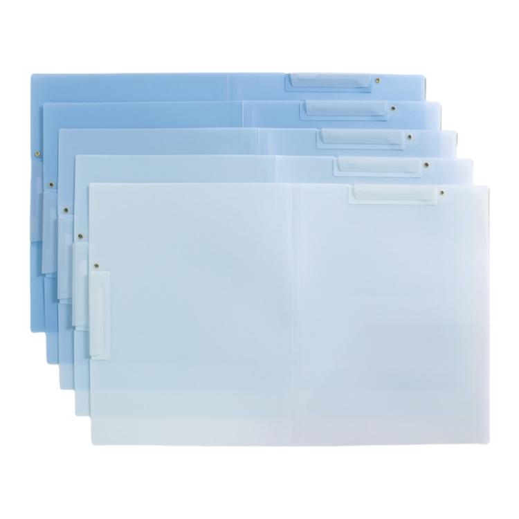 5Pcs File Paper Sleeve with Rotating Clamp Hold 40 Sheets 12x18In Clear Water Resistant Document Folder for Office градиентный синий
