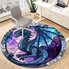 1pc StainedGlass Dragon Office Round Area Rug, Under Office Chairs Bedroom Living Room Home Decor, Room Deco, Available in Various Sizes