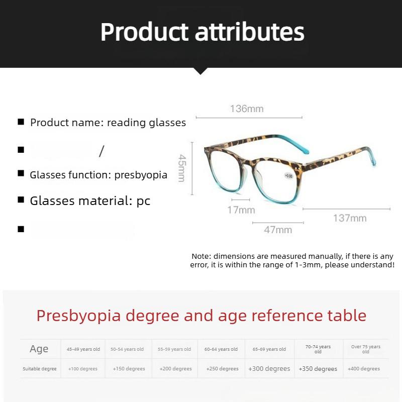 Women Fashion Retro Reading Glasses Vintage Square-framed Anti-blue Light Presbyopia Glasses Men Ultralight Far Sight Eyewear