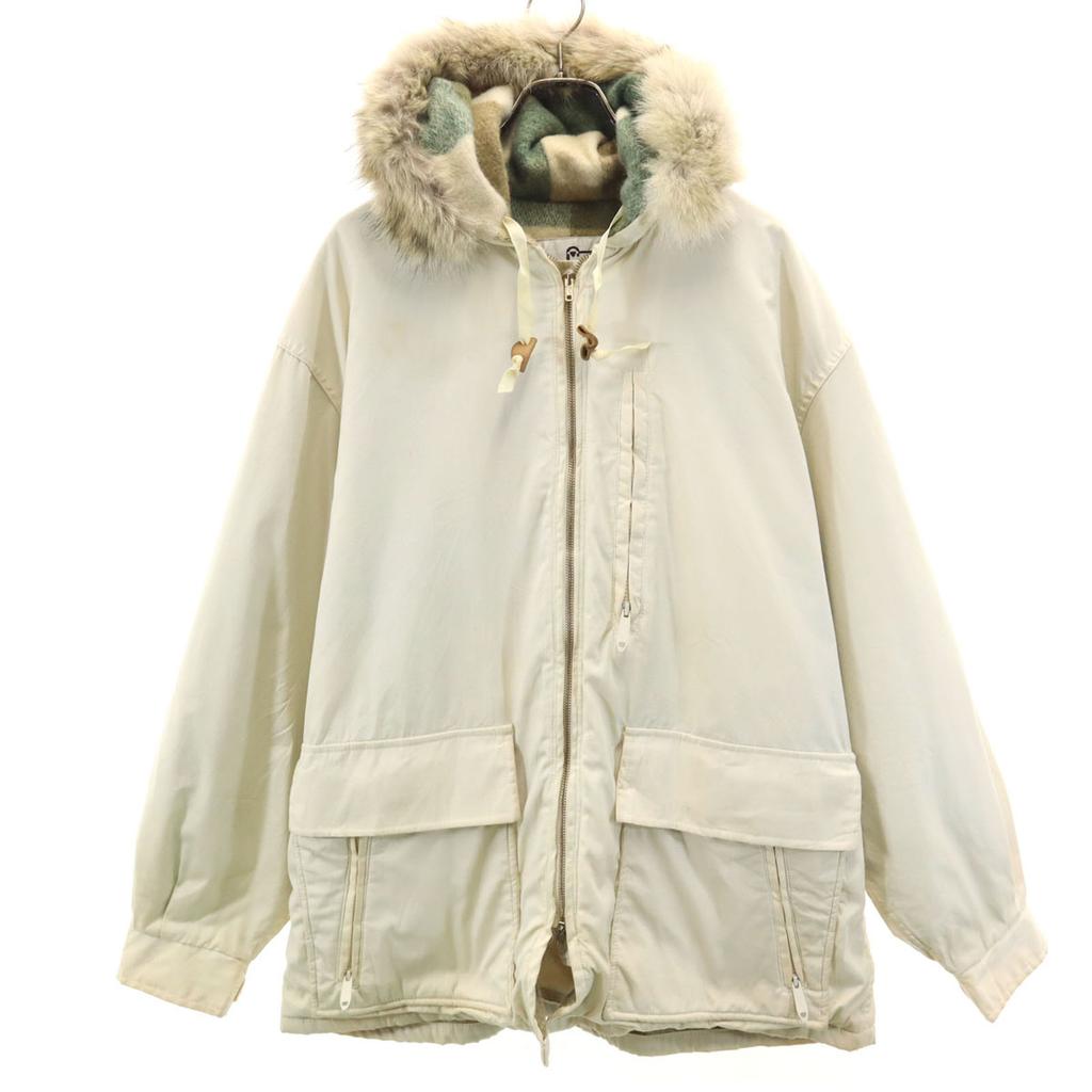 WOOLRICH 70s Vintage White Tag Mod coat XL Ivory TALON ZIP Men's Used
