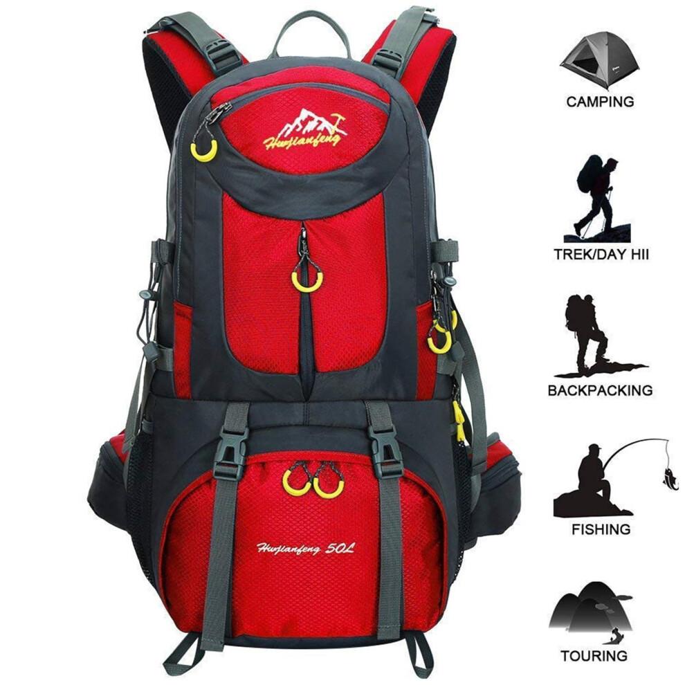 50L Lightweight Hiking Backpack, Water-Resistant, Breathable Back Support, 45+5L Capacity for Travel & Trekking – Compatible with All Outdoor