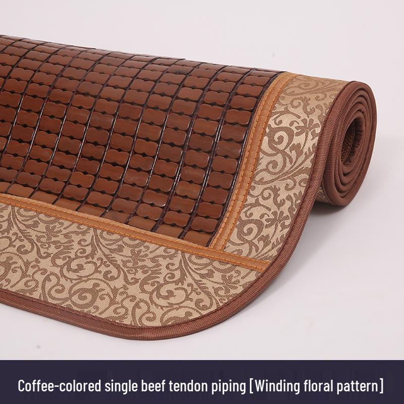 Carbonized Bamboo & Ice Silk Foldable Summer Mat for Beds (1.2m, 1.5m, 1.8m) - Ideal for Students & Dormitories 80cm x 190cm