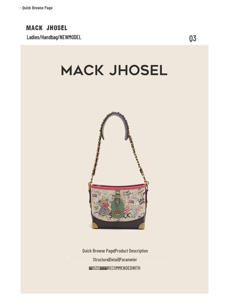 2024 High-End Graffiti Design Ketten-Bucket-Bag