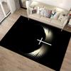 Angel Wings with Cross Design Rug Non-slip Rug Suitable for Living Room and Bedroom Sofas.