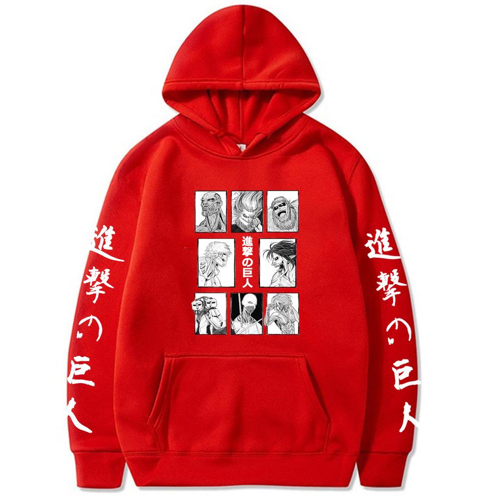 Attack On Titan Japanese Animation Men's Hoodie Vintage Unisex Pullover Vintage Graphic Hoody Tops Oversize Clothing