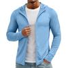 Giacca con cappuccio da uomo leggera con zip, sottile, protezione solare, traspirante, manica lunga, abbigliamento sportivo da esterno per ciclismo, pesca, escursionismo, arrampicata