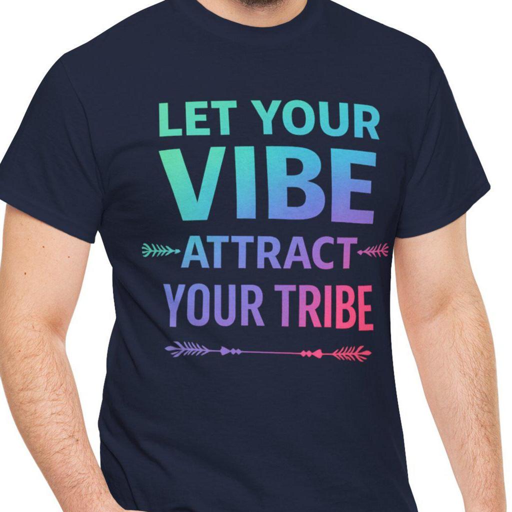 Let Your Vibe Attract Your Tribe Mens Kids T Shirt | Inspirational Quote Tee
