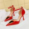 Móda Módní Řemínek s Přezkou Dámské Lodičky Sexy Špičatá Špička Tenké Vysoké Podpatky Sandály Módní Dutá Kovová Spona Svatba Párty Muly