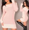Autumn-Winter One-Shoulder Slim Knit Dress with Button Detail