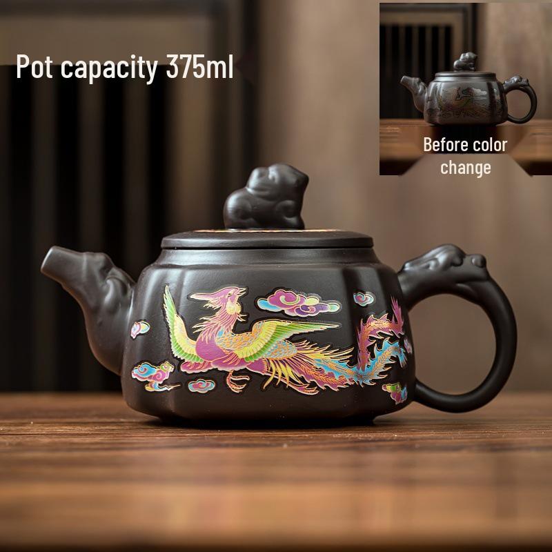 Original Ore Color-Changing Phoenix Cry Purple Clay Teapot - Large Capacity for Brewing Tea