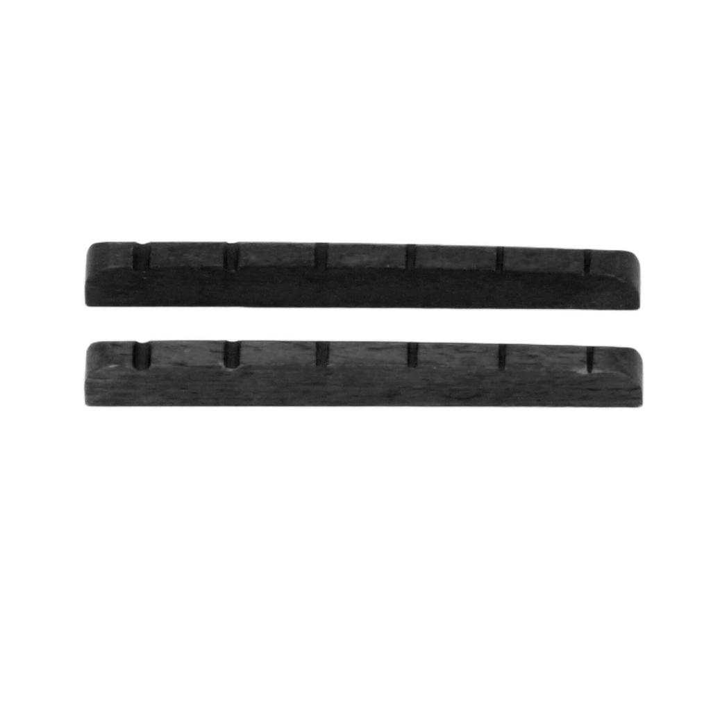 2Pcs Electric Guitar Nut Bone 6 String Pre Slotted Guitar Nut Replacement for Strat Black