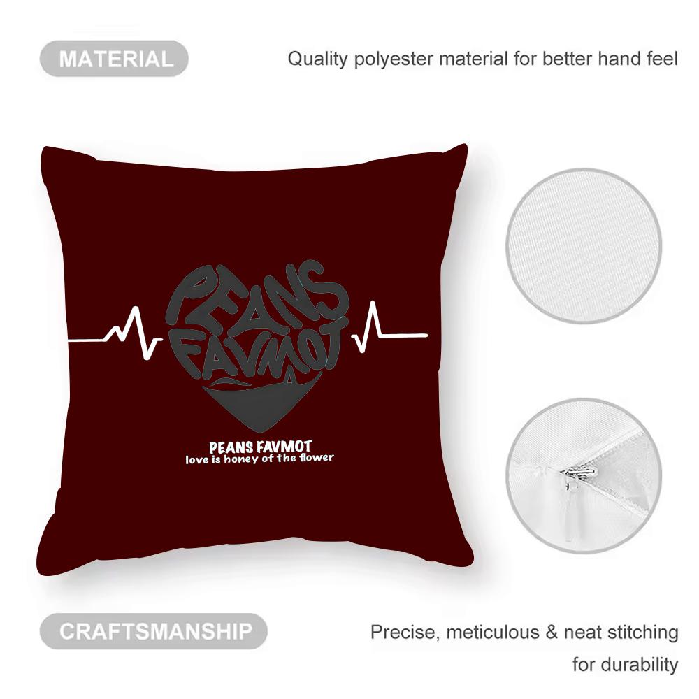 Creative love letters Cushion Cover Anti-dustmite Pillowcase Invisible zipper silky short plush Sofa cushion cover