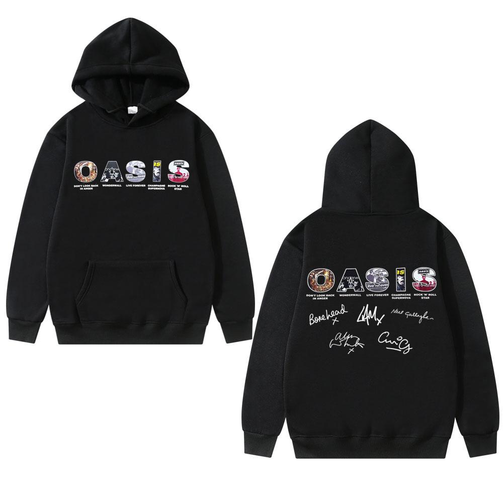 

Rock Band O-Oasis Music Album Cover Hoodie Live World Tour Sweatshirt Men Women Clothing Gothic Vintage Oversized S