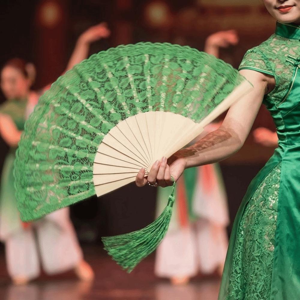 Lightweight Lace Trim Folding Fan Vintage Antiquity Folding Fans Elegant Classic Fan  Photography