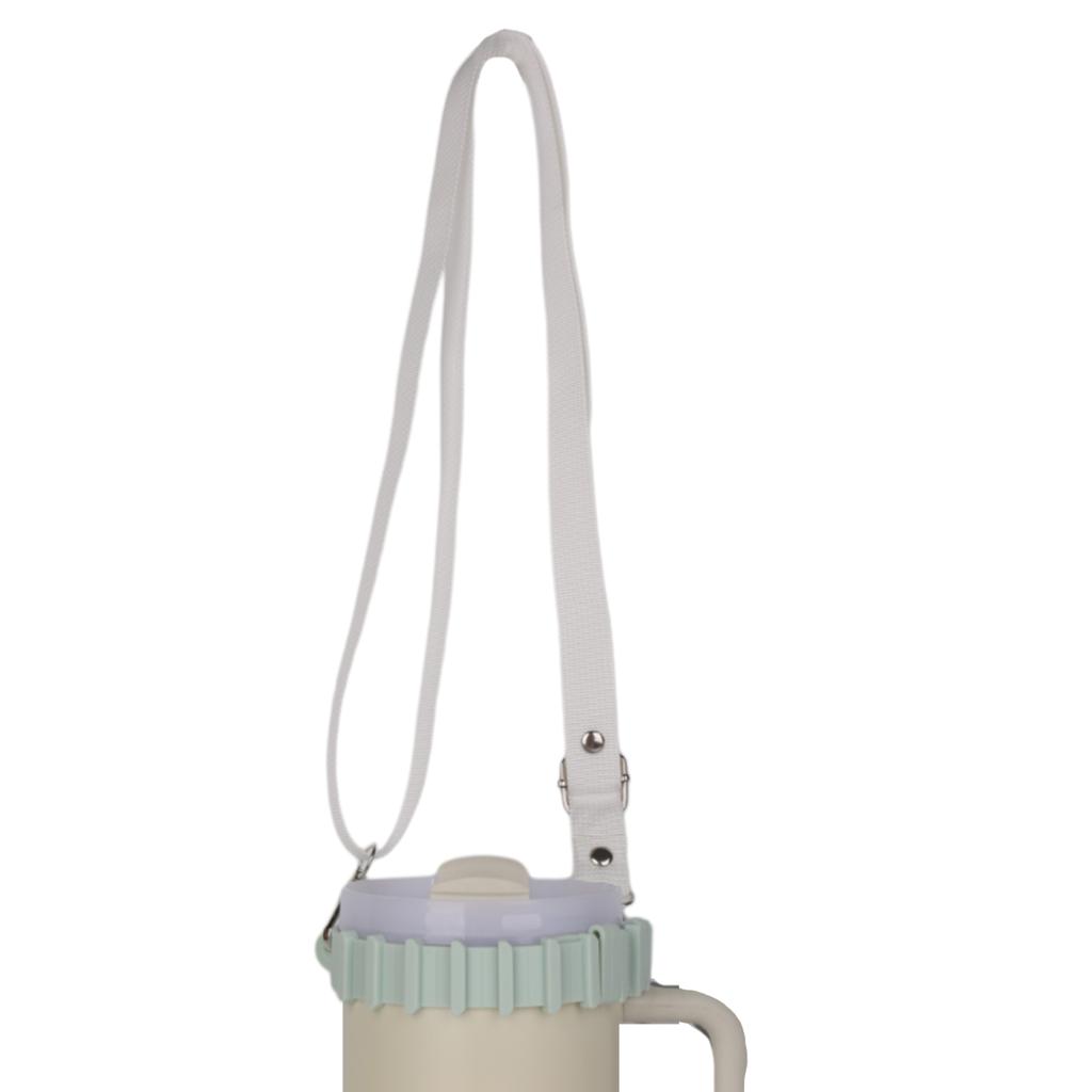 Water Bottle Handle Silicone Sling Holder with Shoulder Strap Fit Most Bottles Universal Bottle Lanyard Adjustable Strap