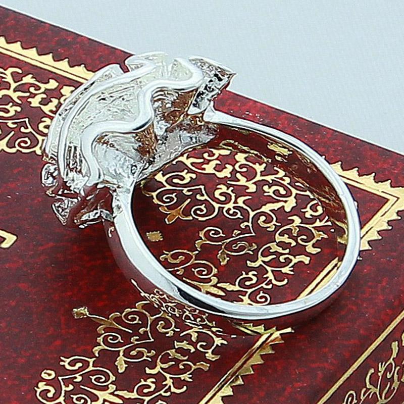 925 Silver Rose Flower Ring For Women Wedding Fashion Jewelry