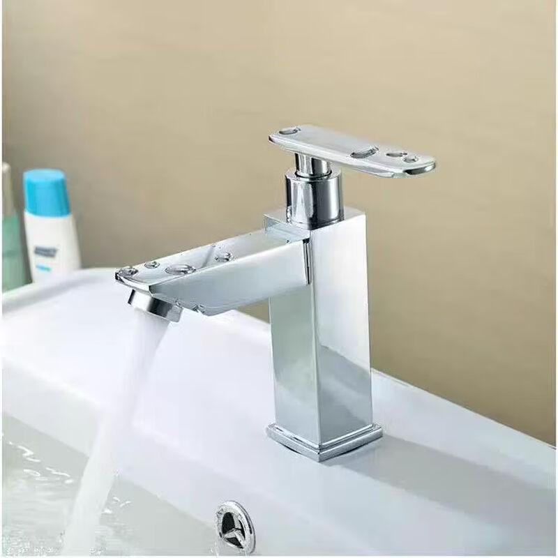 TLXT Square Deck Mounted Single-Cold Basin Faucet with 60cm Pipe