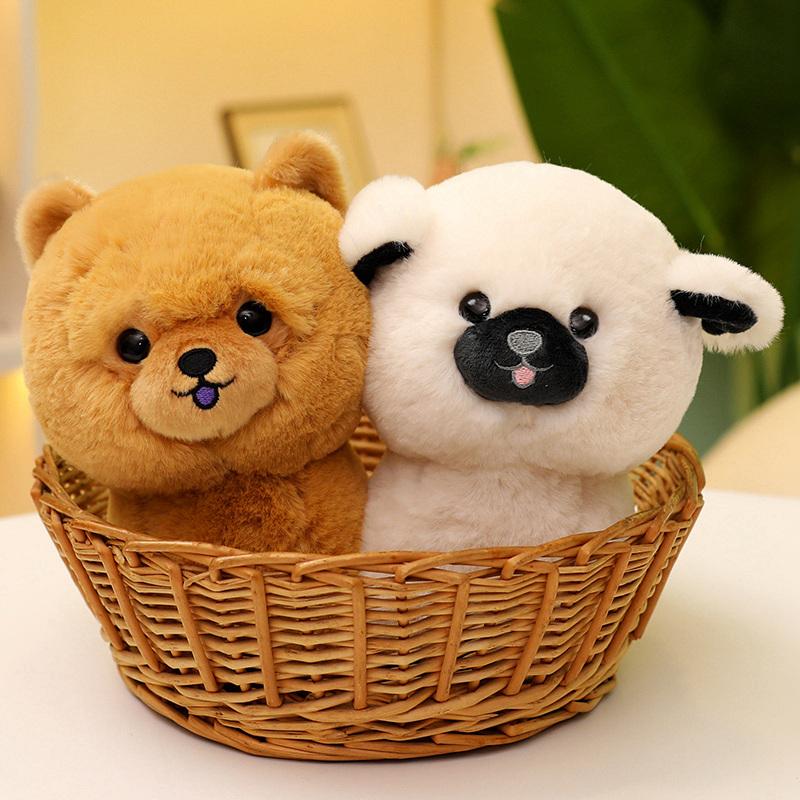 Simulation Fluffy Dog Stuffed Toy Lifelike Puppy Model Real life Husky Bichon frise German Shepherd Chow Chow Plush Doll Gifts