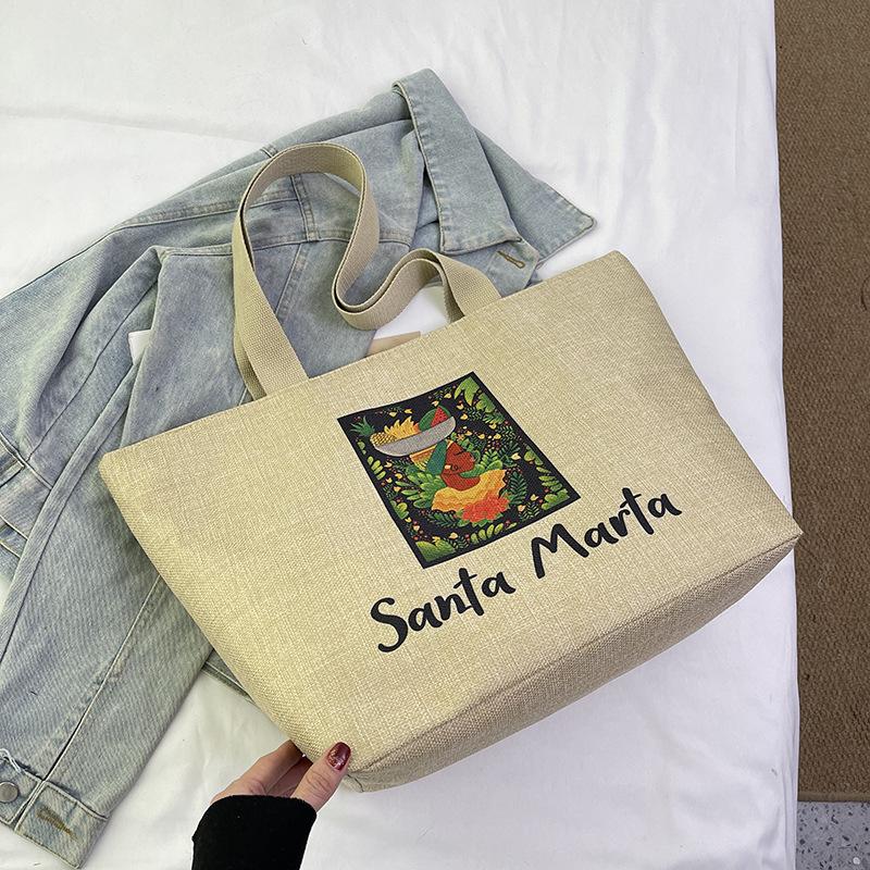 

Большая вместительная льняная сумка женская сумка-тоут для поездок на работу женская модная сумка через плечо для выхода в свет