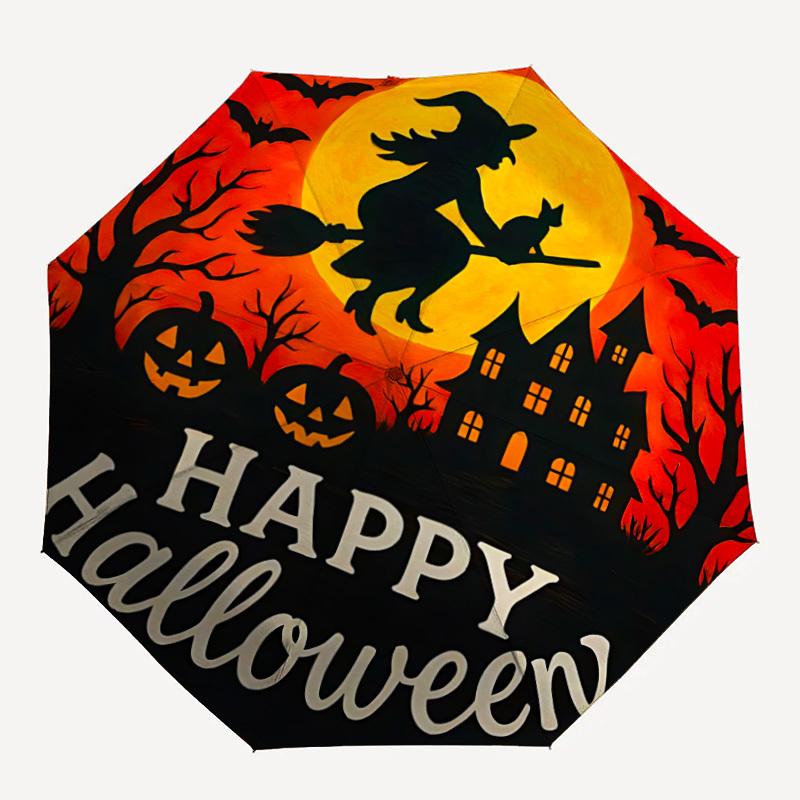 

1pc Witch Halloween Party Fashionable Automatic Opening/Closing Folding Umbrella with 8 Bones, Windproof Portable, Daily Use189