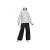 Nike Sportswear Collection Solid Color Half-Zip Stand Collar Pullover Long Sleeve Sweatshirt Women Sweatshirt Birch Light-Silver-Gray FV7807-051