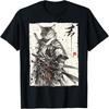 Samurai Cat Warrior Ukiyo Ink Artwork Cat Samurai T-Shirt