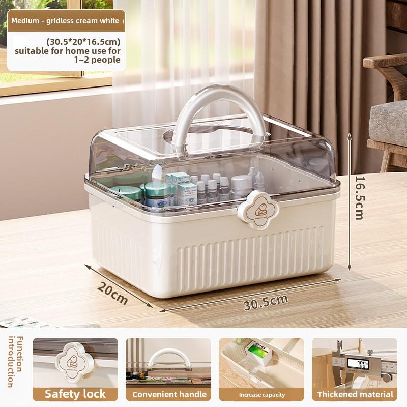 

Многослойная коробка для лекарств для домашнего использования, Органайзер для лекарств большой вместимости, Органайзер для лекарств, Коробка для хранения лекарств, Медицинская аптечка первой помощи