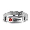 Medical Alert ID Bracelet Emergency First Aid Health Monitoring Laser Engraved Satinless Steel Adjustable Bracelet for Men Women