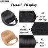 LISI HAIR Synthetic Straight Hair With Bangs 2 Clips In Hair Extensions Fake Fringe False Hairpiece For Women Wear