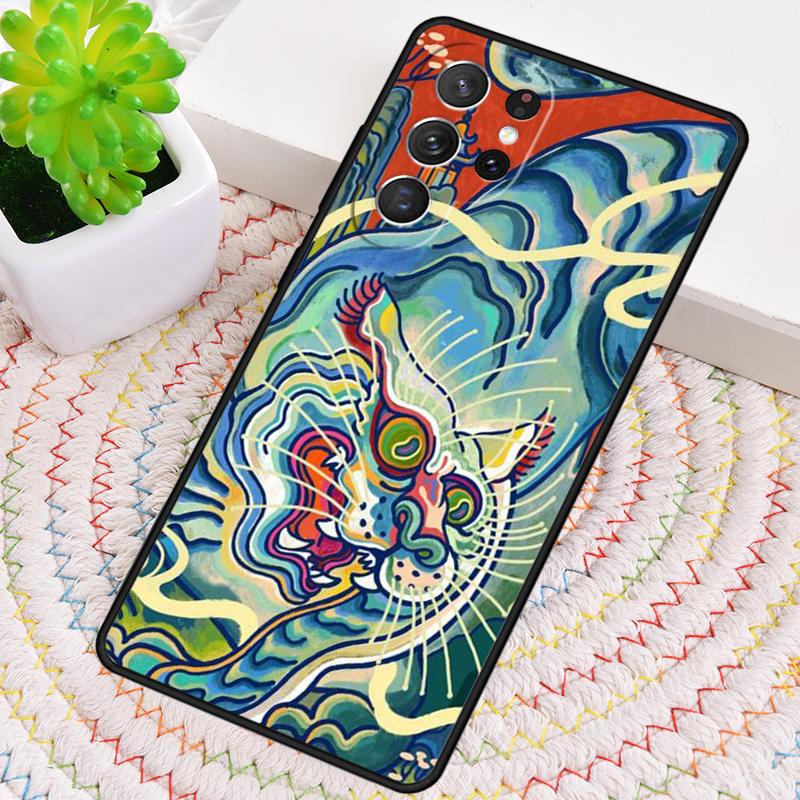 Japanese Tiger Silicone Phone Case For Samsung Galaxy note 10 pro S26 S25 S24 S23 S22 S21 Plus S25Ultra Capa Cover