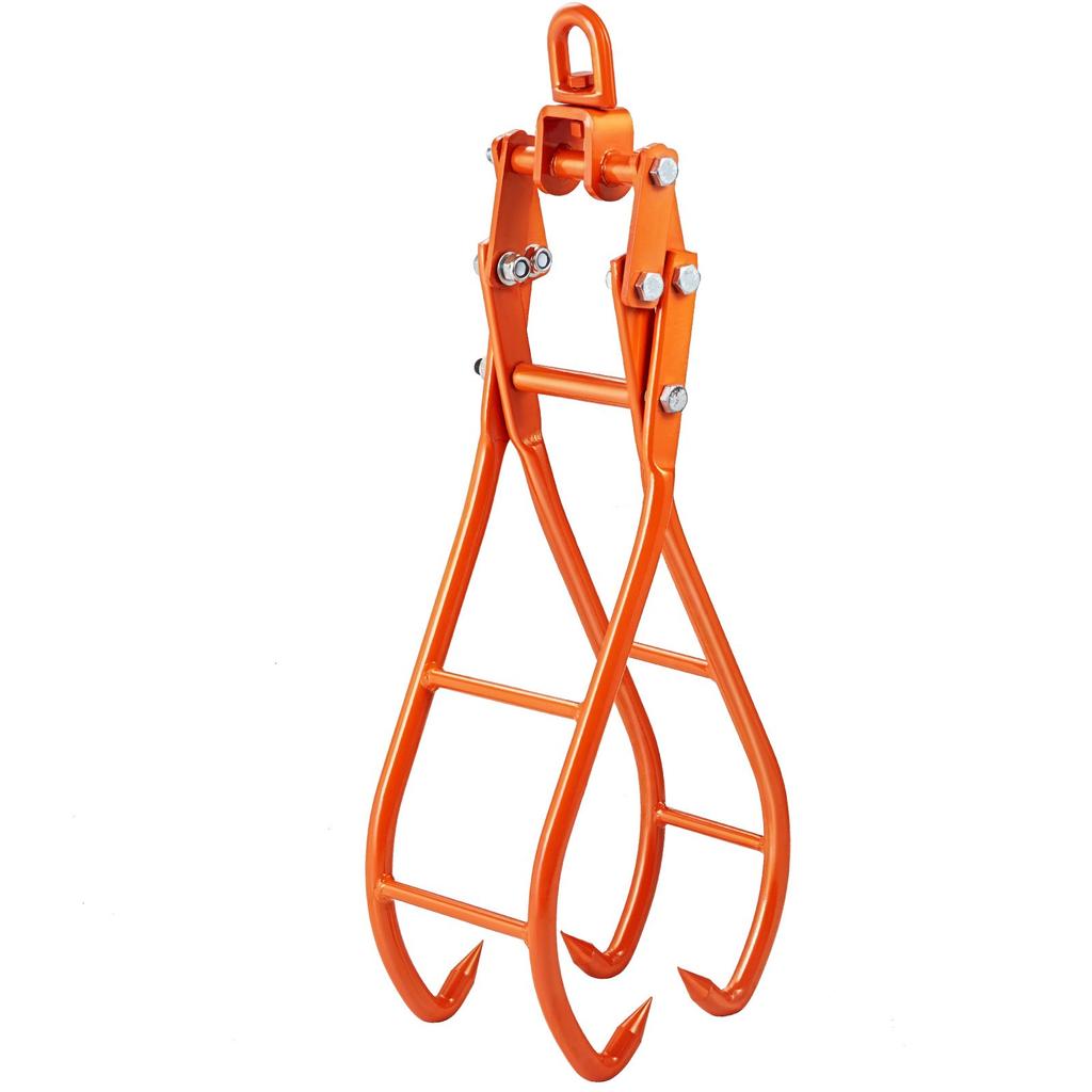 VEVOR Timber Claw Hook, 36 Inch 4 Claw Log Grapple for Logging Tongs, Swivel Steel Log Lifting Tongs