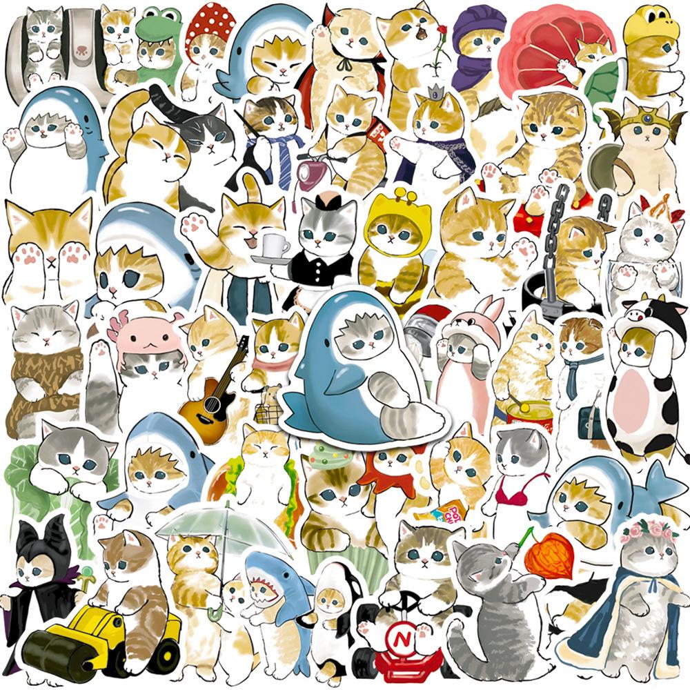 10/30/50pcs Cute Cartoon Cat Graffiti Stickers Funny Animals Kids Sticker Toy Gift DIY Phone Notebook Stationery Graffiti Decals