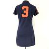 RALPH LAUREN Short Sleeve Polo Dress Women’s M Mini Navy Big Pony Number 3 Embroidery(USED)