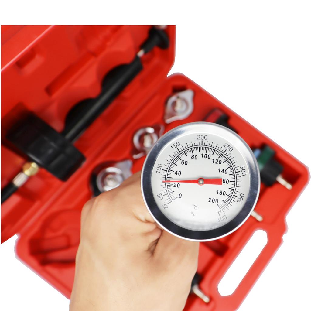 14-18 Piece Coolant Pressure Tester Kit Radiator Pressure Test Kit Automotive Tank Adapter with Gauge Kit