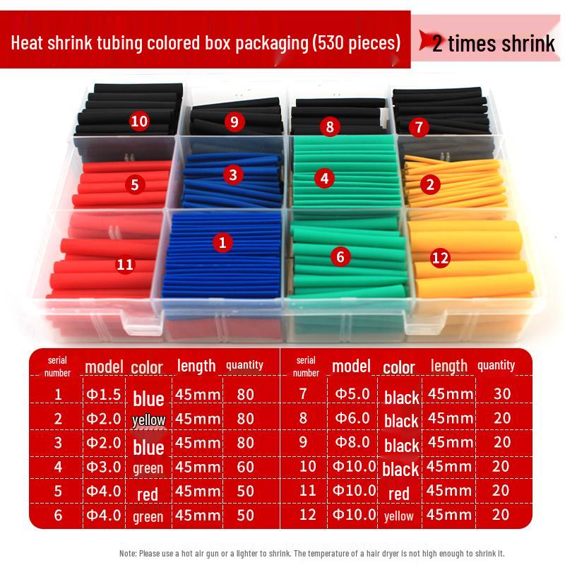 Heat Shrink Tube Insulation Sleeve for DIY Wiring and Cable Protection, Flame Retardant