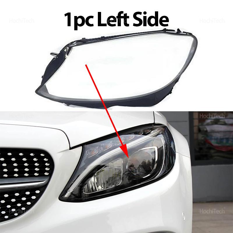 1 Pair Car Headlight Cover for Mercedes-Benz C Class W205 Pre-facelift 2015-2018 Car Accessories Clear Lampshade Auto Shell