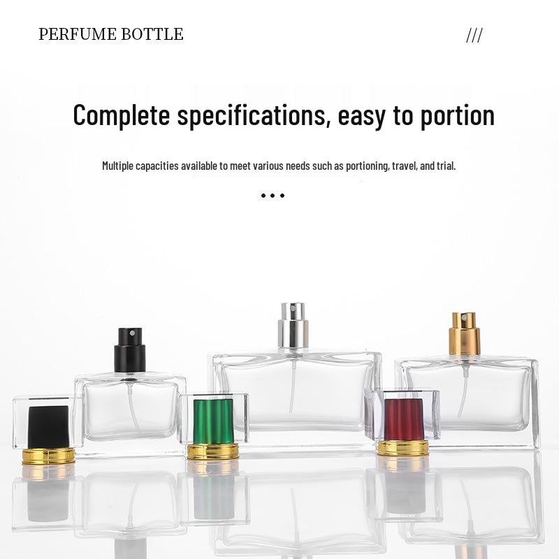 Flat Square Shoulder Glass Perfume Bottles - 30ml & 50ml Spray