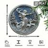 Mondhirsch Artemis Göttin Aluminium Metall Wandkunst Rund 7,8 Zoll Plakette Heimdeko Halloween Geschenk