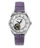 Sutton Leather Strap Open Heart Mother Of Pearl Dial Automatic 96L339 Women's Watch