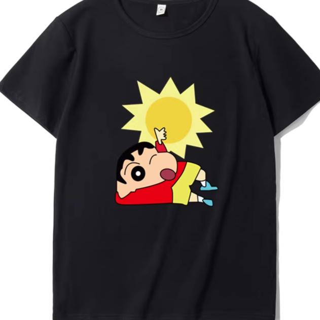 Crayon Shinchan Harajuku Mens Womens Oversized Y2k Short Sleeve Streetwear Casual Cotton High Quality Female Male Clothing Tee