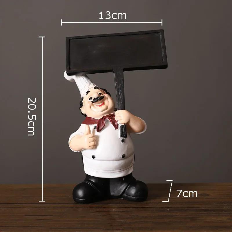 Chefes Barbudos Figuras Creativas Estatua Decoración de Escritorio Personaje Chef Profesional Escultura de Resina Adornos Decoración Moderna para el Hogar