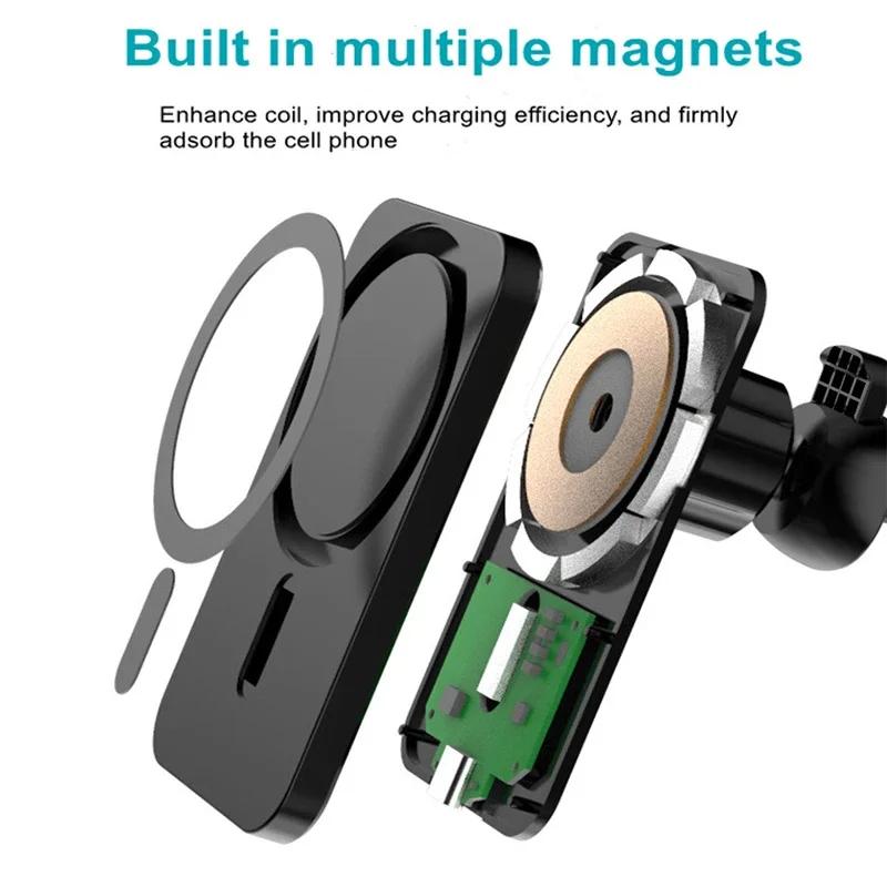 Mini Magnetic Car Wireless Charger for iPhone 16 15 14 13 12 Pro Max Car Charger Stand  Wireless Charger Air Vent Phone Holder