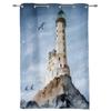 Lighthouse Island Vintage Aquarell Fenstervorhänge für Wohnzimmer, luxuriöse moderne Schlafzimmervorhänge, Kaffee-Esszimmervorhänge