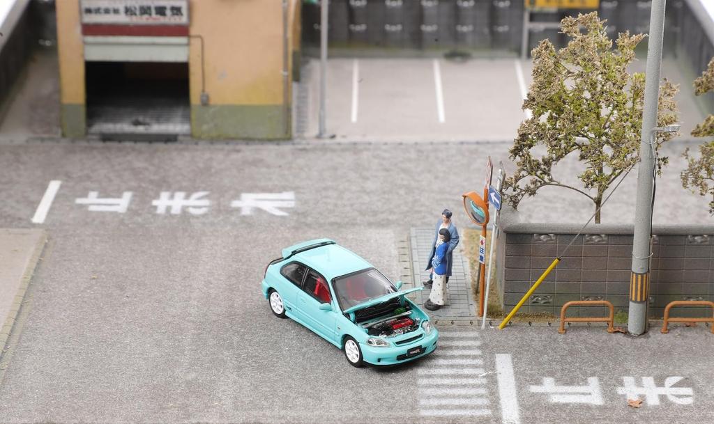 Focal Horizon Model 1 1/64 Scale Honda Civic Type R EK9 Tiffany Blue Finished Model C33303