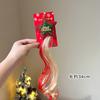 Christmas Children'S Hair Accessories Red Bow Santa Lantern Wig Braid Hair Ring Bubble Braid Wig Headband