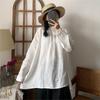 Johnature Spring Summer Thin White Women Tops Casual Linen Ruffles Collar Patchwork Loose Simple Female Shirts