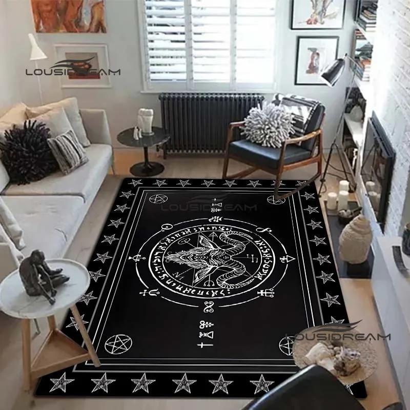 Devil Satan Lucifer Sacrifice Carpet and Rug Goat Baphont Rug Living Room Bedroom Area Carpet Study Porch Bedside Non-slip Mat