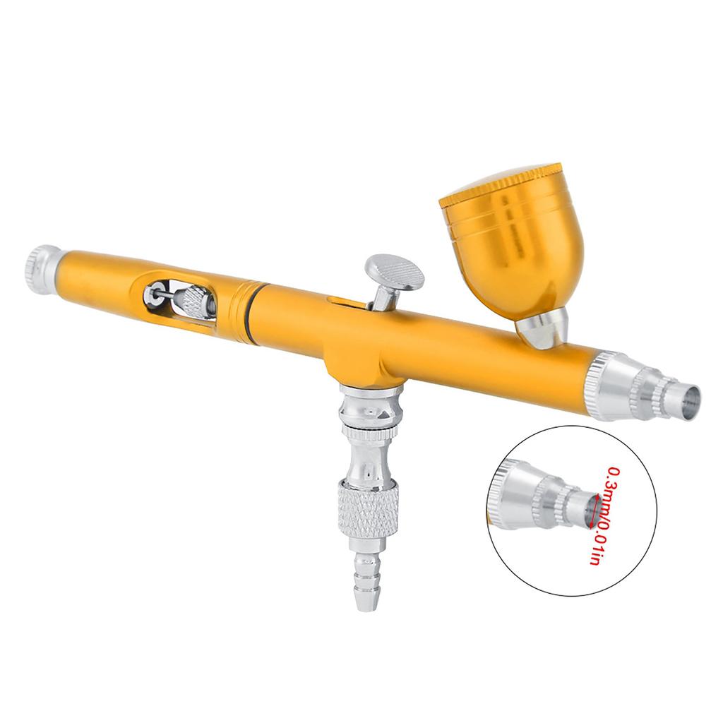 Dual Action Gravity Feed 0.3mm Spray Art Paint Tattoo Nail Tool Kit(Red)