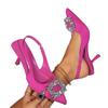 Fashion Ladies Shoes 2025 Fashion Slip-on Women's High Heels New Crystal Office and Career Plus Size Best Seller Closed Toe Sandals